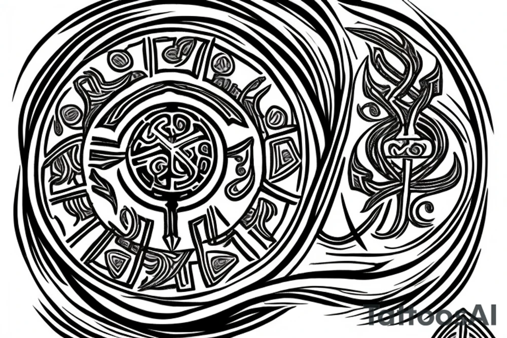 yggdrasil behide vegvisir tattoo idea