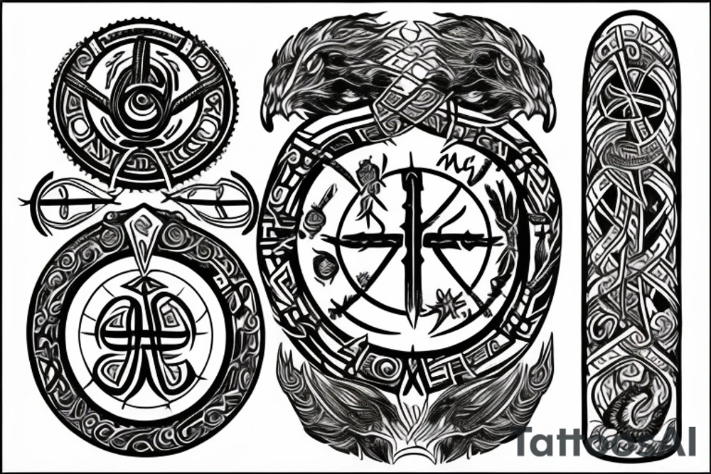 yggdrasil and vegvisir tattoo idea