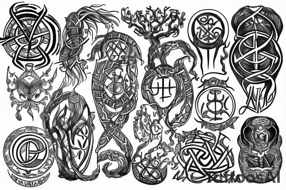 yggdrasil and vegvisir tattoo idea
