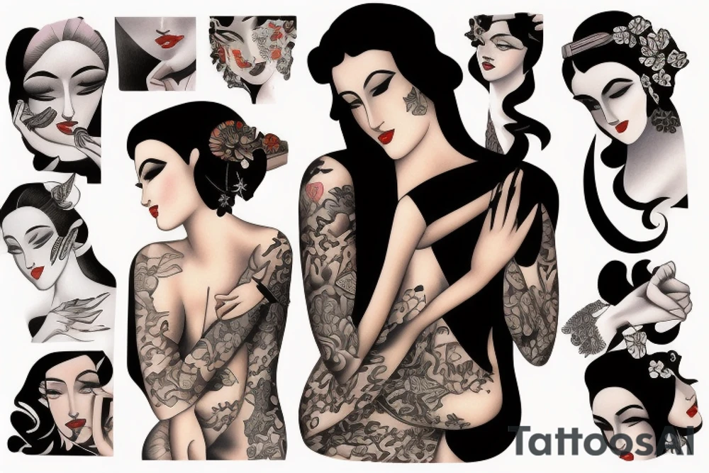 cold woman tattoo idea