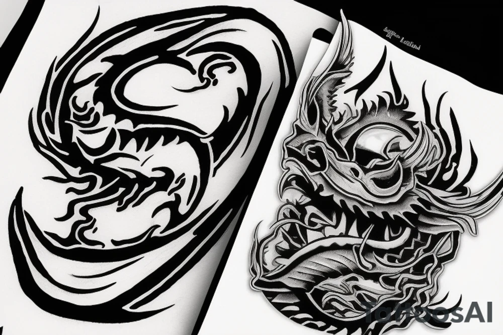 Male face with dragon tattoo idea