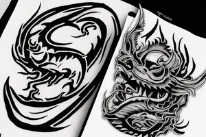 Male face with dragon tattoo idea