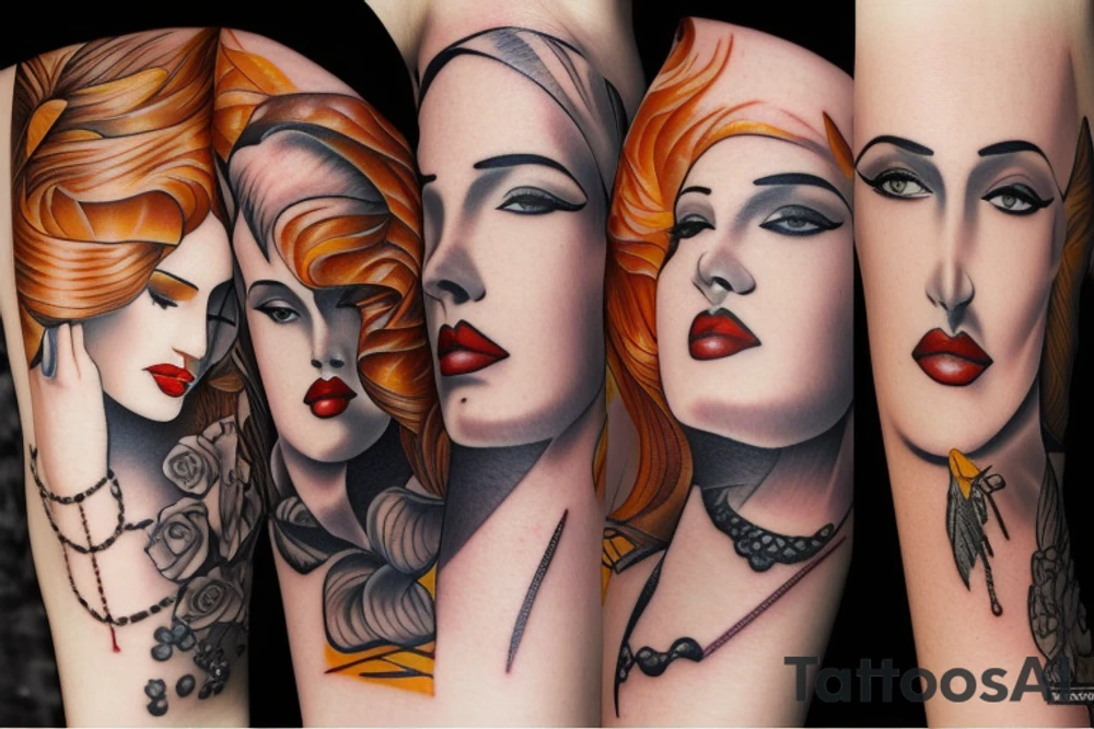 beautiful woman tattoo idea