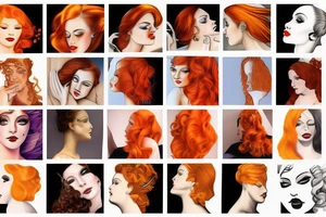beautiful woman orange hair tattoo idea