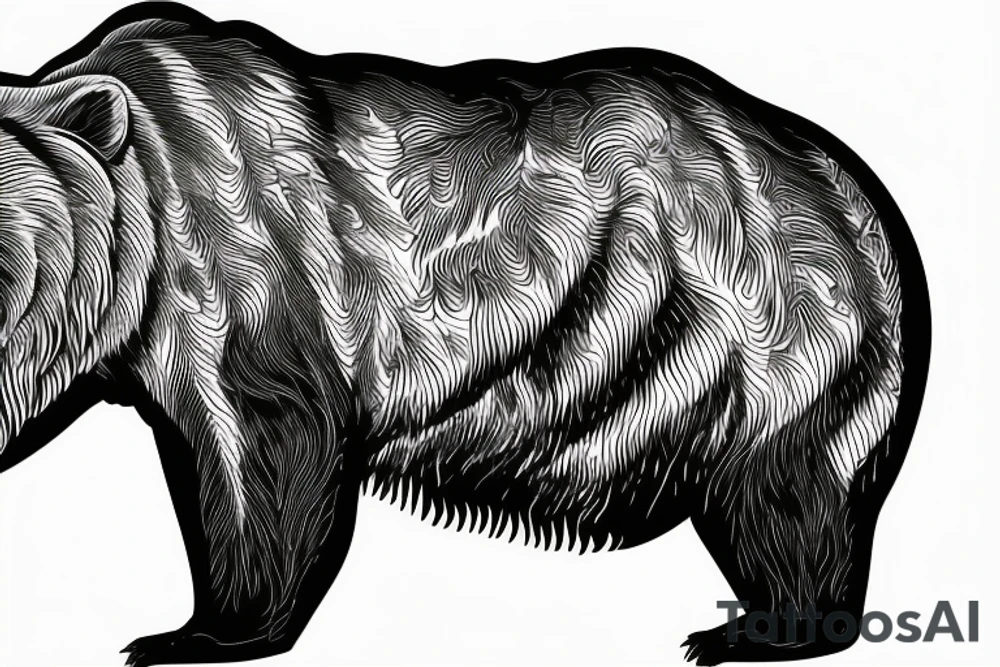 Grizzly Bear roaring in rocky mountains tattoo idea Grizzly Bear roaring in rocky mountains tattoo idea