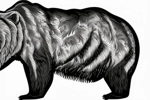 Grizzly Bear roaring in rocky mountains tattoo idea