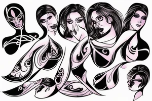 woman breasts tron tattoo idea