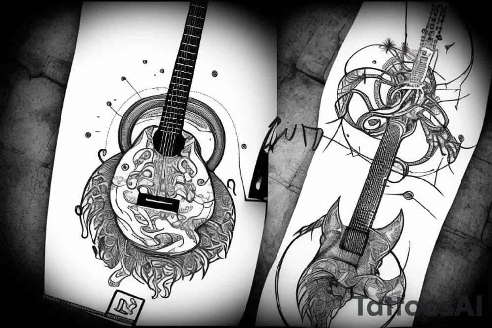 Yggdrasil, guitar, tattoo idea