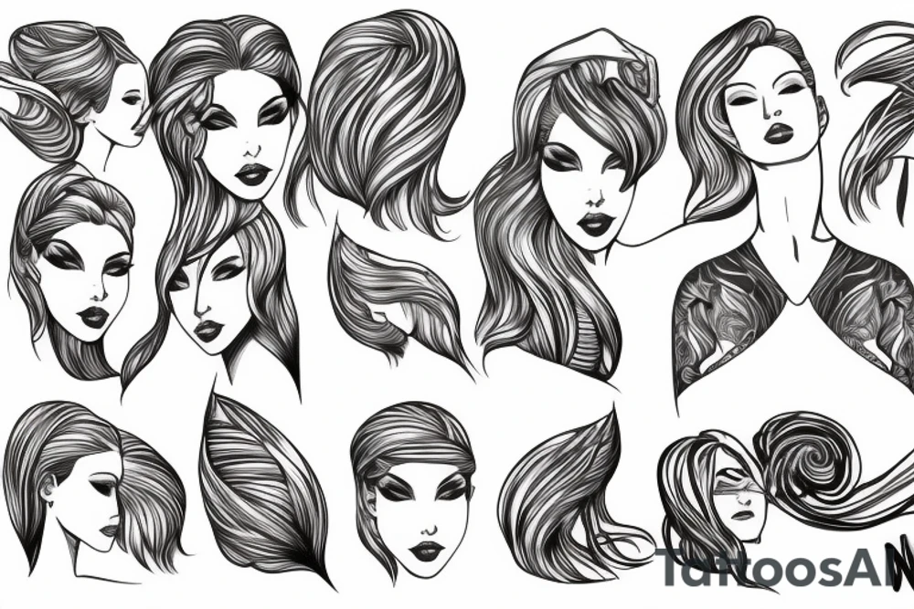 woman big breasts tron tattoo idea