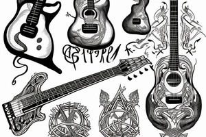 Yggdrasil, guitar, rune tattoo idea