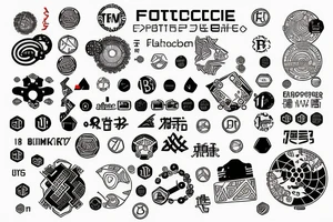 Futuristic, blockchain and cryptocurrency tattoo idea