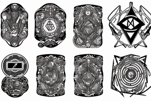 Futuristic, blockchain and cryptocurrency arm sleeve tattoo tattoo idea