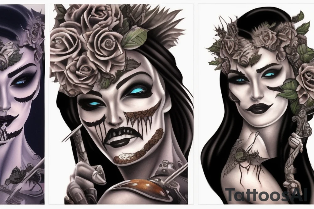 undead warrior tattoo idea