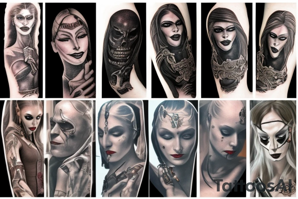 undead warrior tattoo idea