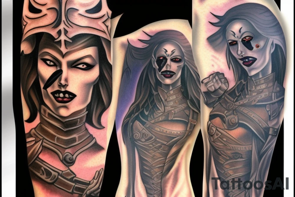 undead warrior man tattoo idea