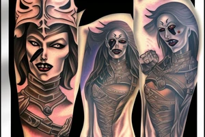 undead warrior man tattoo idea