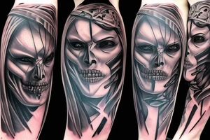 undead warrior man tattoo idea