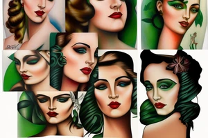 green eyes beauty tattoo idea