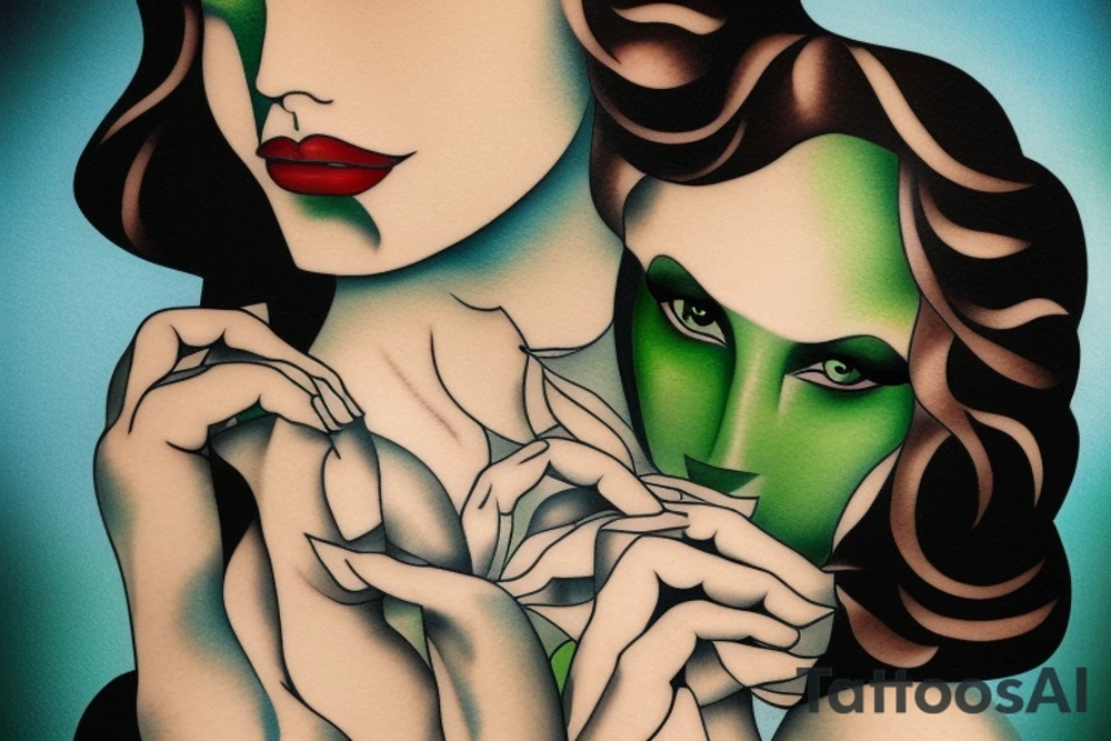 green eyes beauty tattoo idea