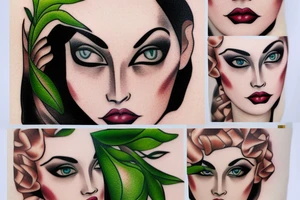 green eyed beauty tattoo idea