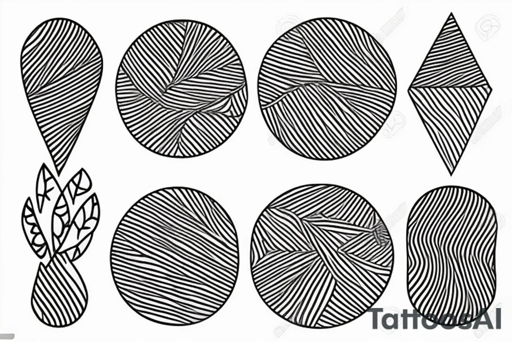 Golden ratio lines and dots with maple leaf tattoo idea