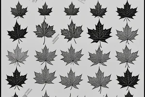 Golden ratio line maple leaf tattoo idea