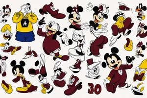 The 8 with maroon and yellow, Disney world, texas a&m tattoo idea