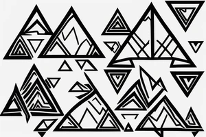 two triangles pointed towards each other with a mountain in the top triangle and a valley in the bottom triangle tattoo idea