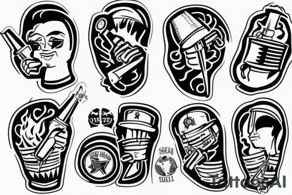 A grenade blowing up tattoo idea