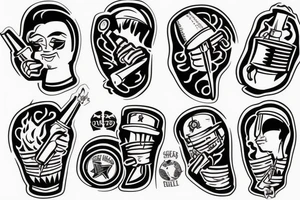 A grenade blowing up tattoo idea