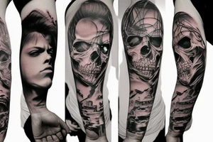 Metallica tattoo with blood and skulls tattoo idea