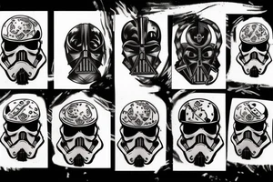 dark realistic star wars dungeons and dragons skulls tattoo idea