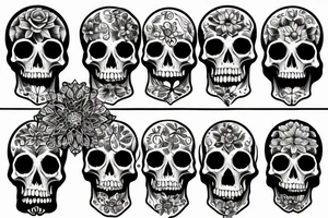 dark realistic 
 skulls tattoo idea