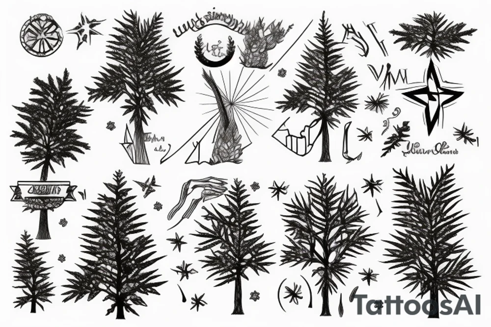 lebanese cedar tree tattoo idea