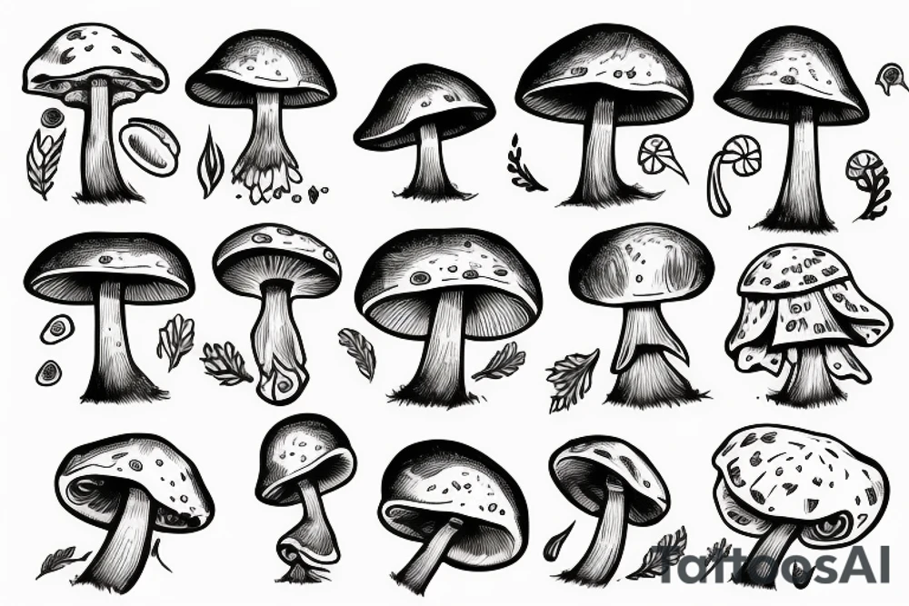mushroom man tattoo idea