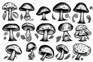 mushroom man tattoo idea