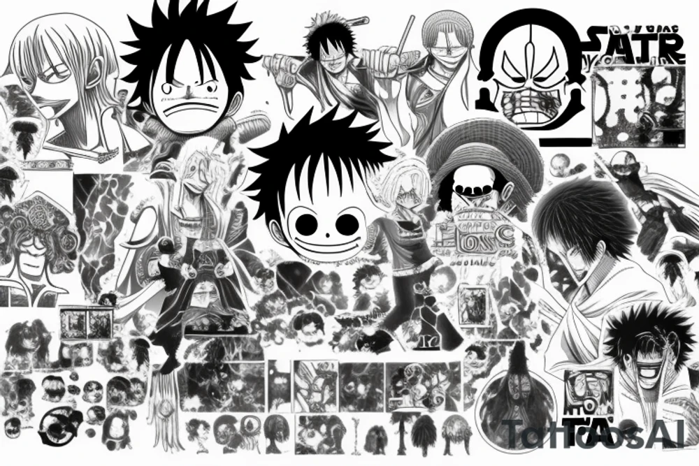 One piece, lord of the rings, Yu Yu hakusho, Star Wars, tattoo idea