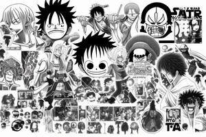 One piece, lord of the rings, Yu Yu hakusho, Star Wars, tattoo idea