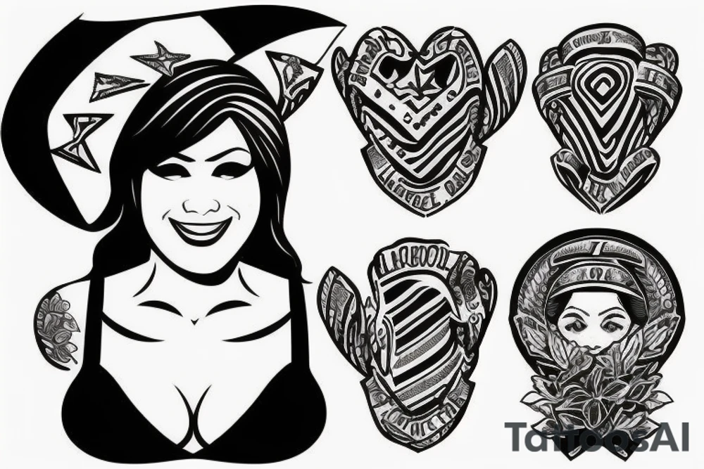 Lady salutes the flag of Samoa tattoo idea