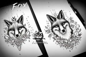 Fox under rain tattoo idea