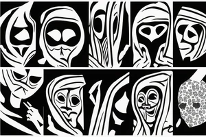 Alone man in a hood under rain tattoo idea