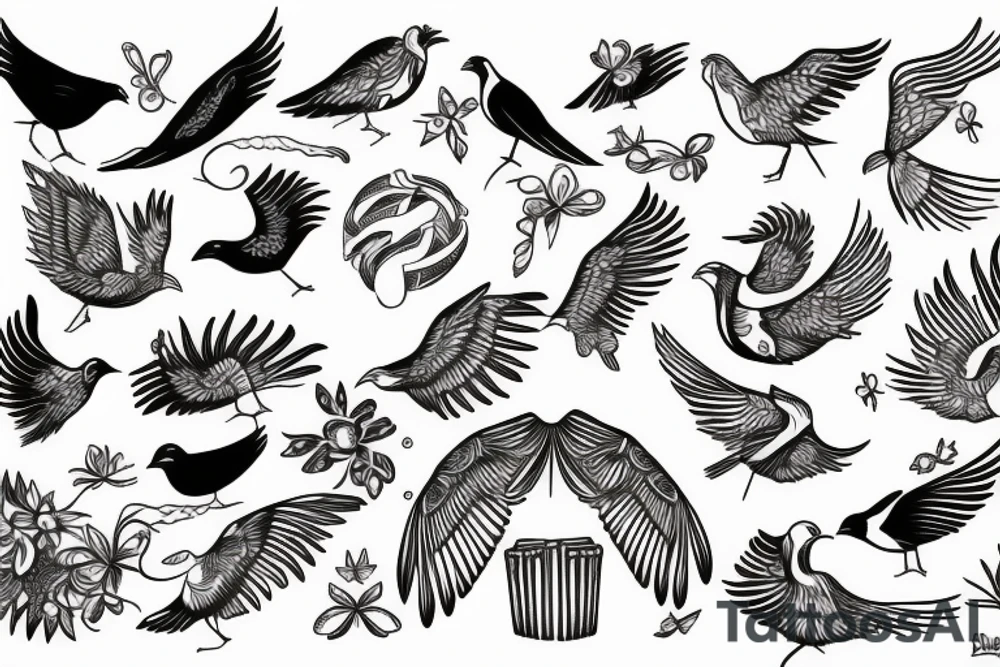 Summer freedom bird tattoo idea