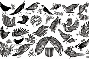 Summer freedom bird tattoo idea