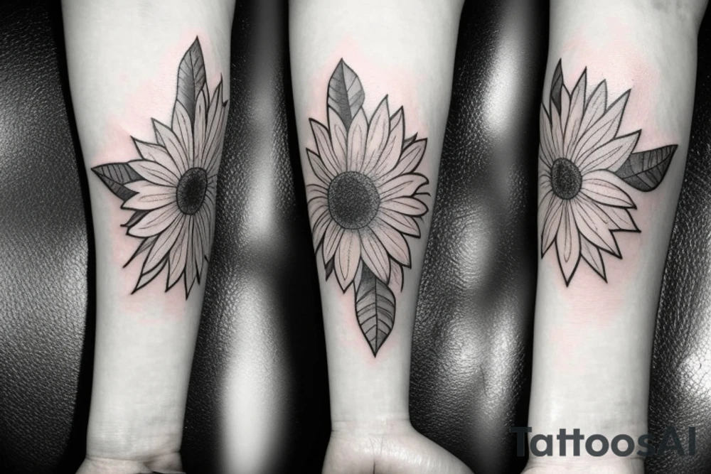 Bird with sunflowers tattoo idea