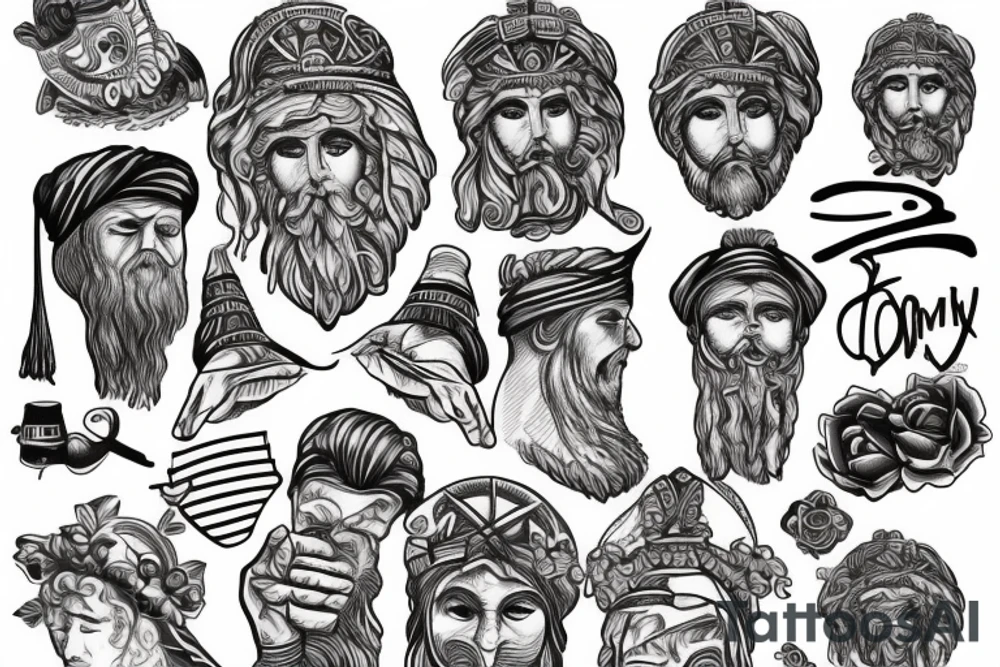 Fake person grom Greek mitology tattoo idea