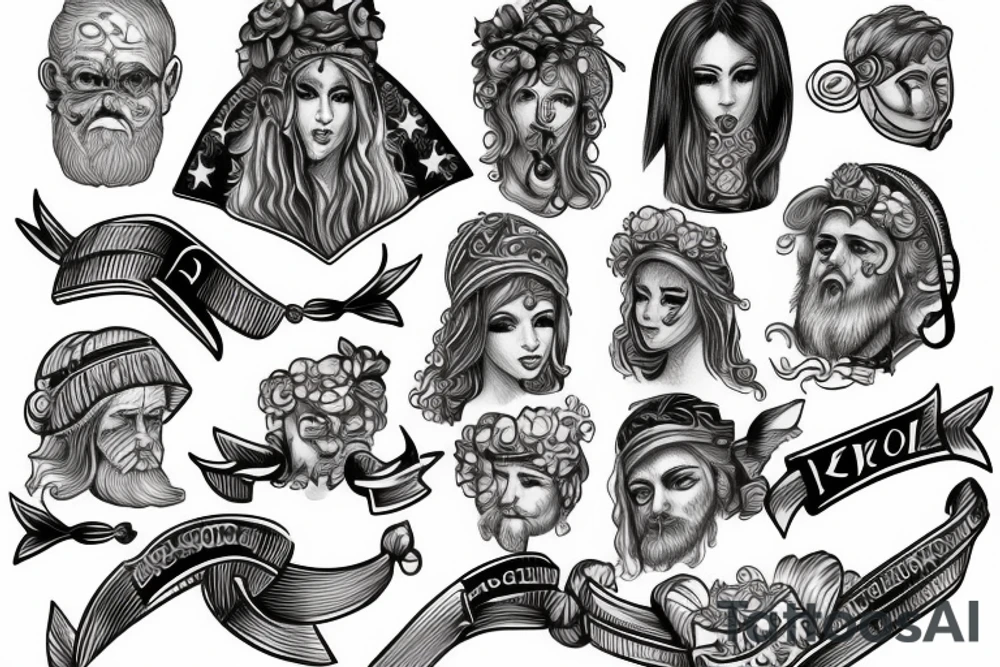 Fake person grom Greek mitology tattoo idea