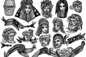 Fake person grom Greek mitology tattoo idea