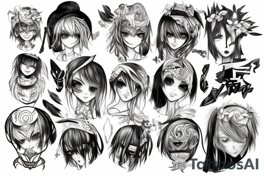 anime person grom Greek mitology tattoo idea