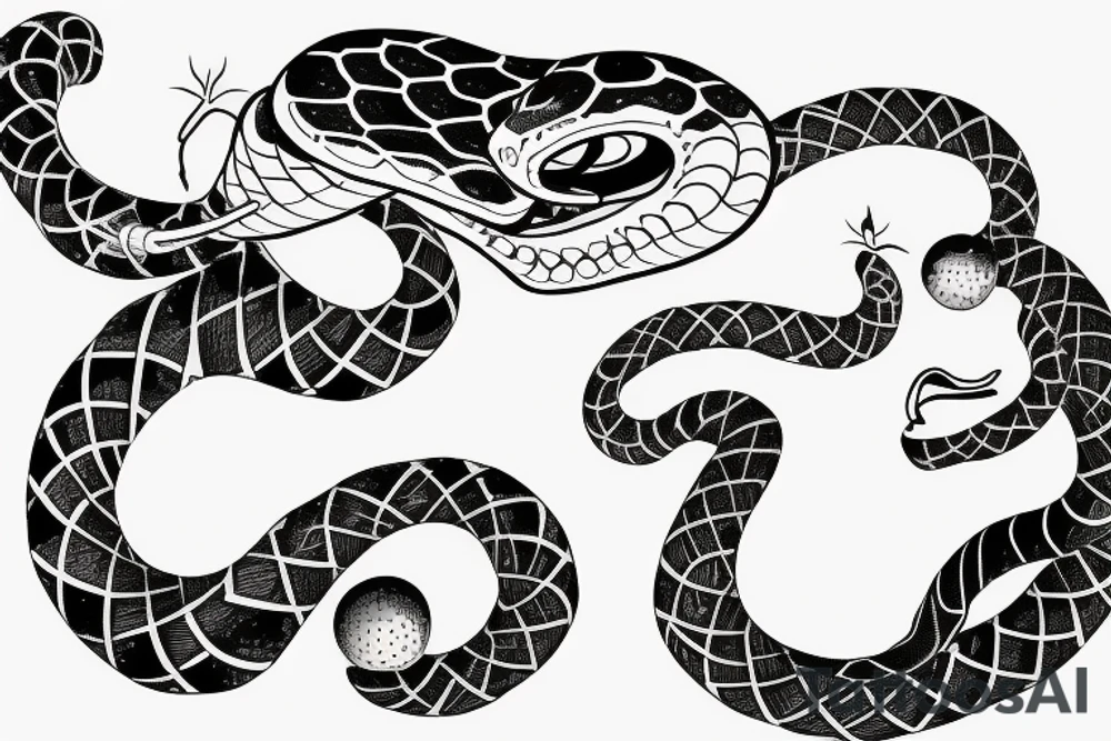 a snake sitting on the moon - month tattoo idea