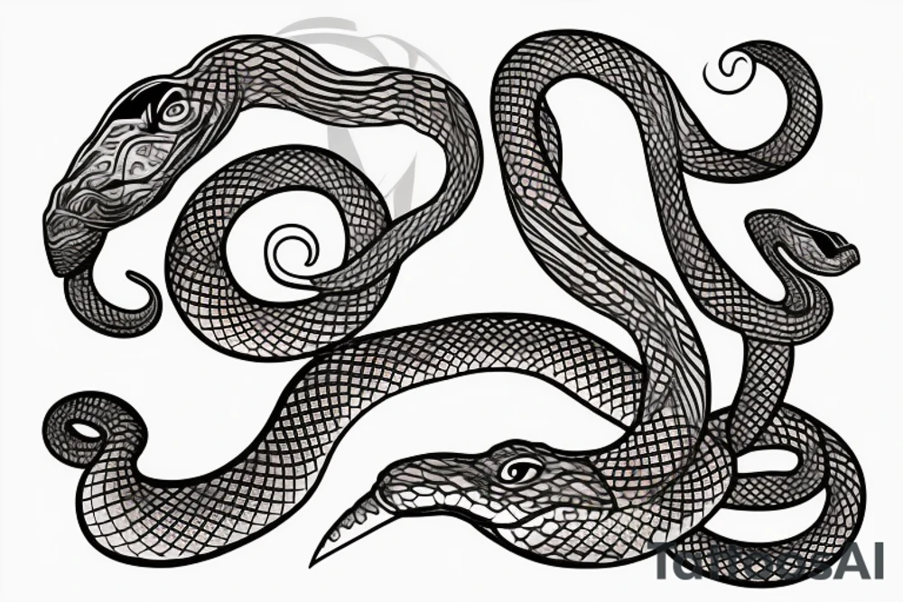 a snake sitting on the month tattoo idea